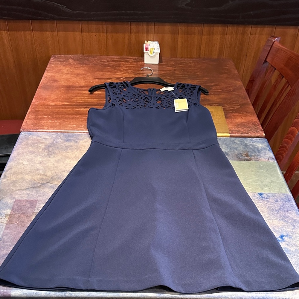 Michael Kors Navy Blue Lace Mini Dress
